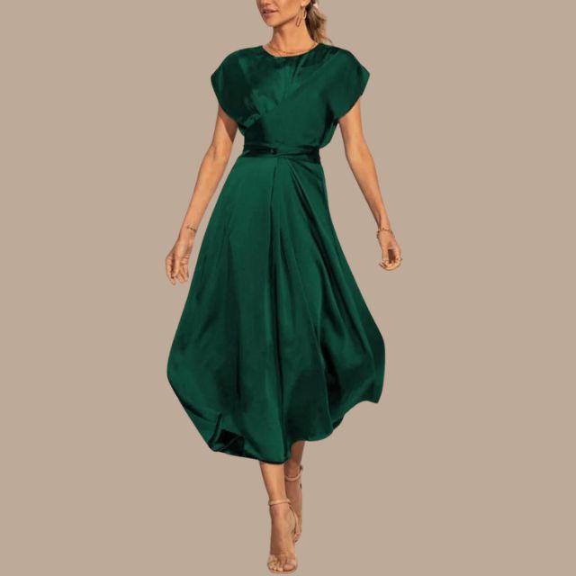 GR | Wickel-Midikleid mit Kappenärmeln