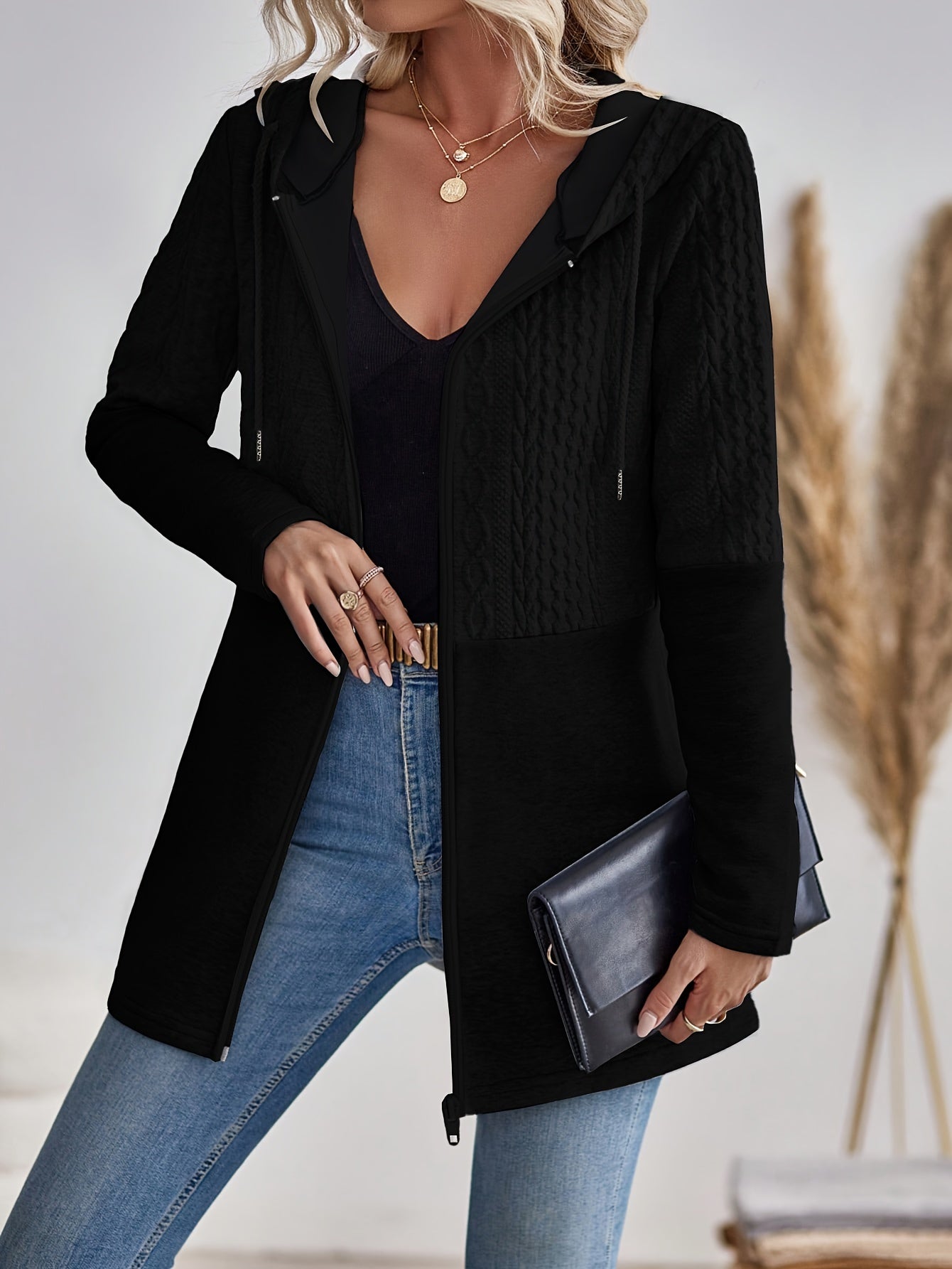 GR | Women's hooded sweatshirt with zipper