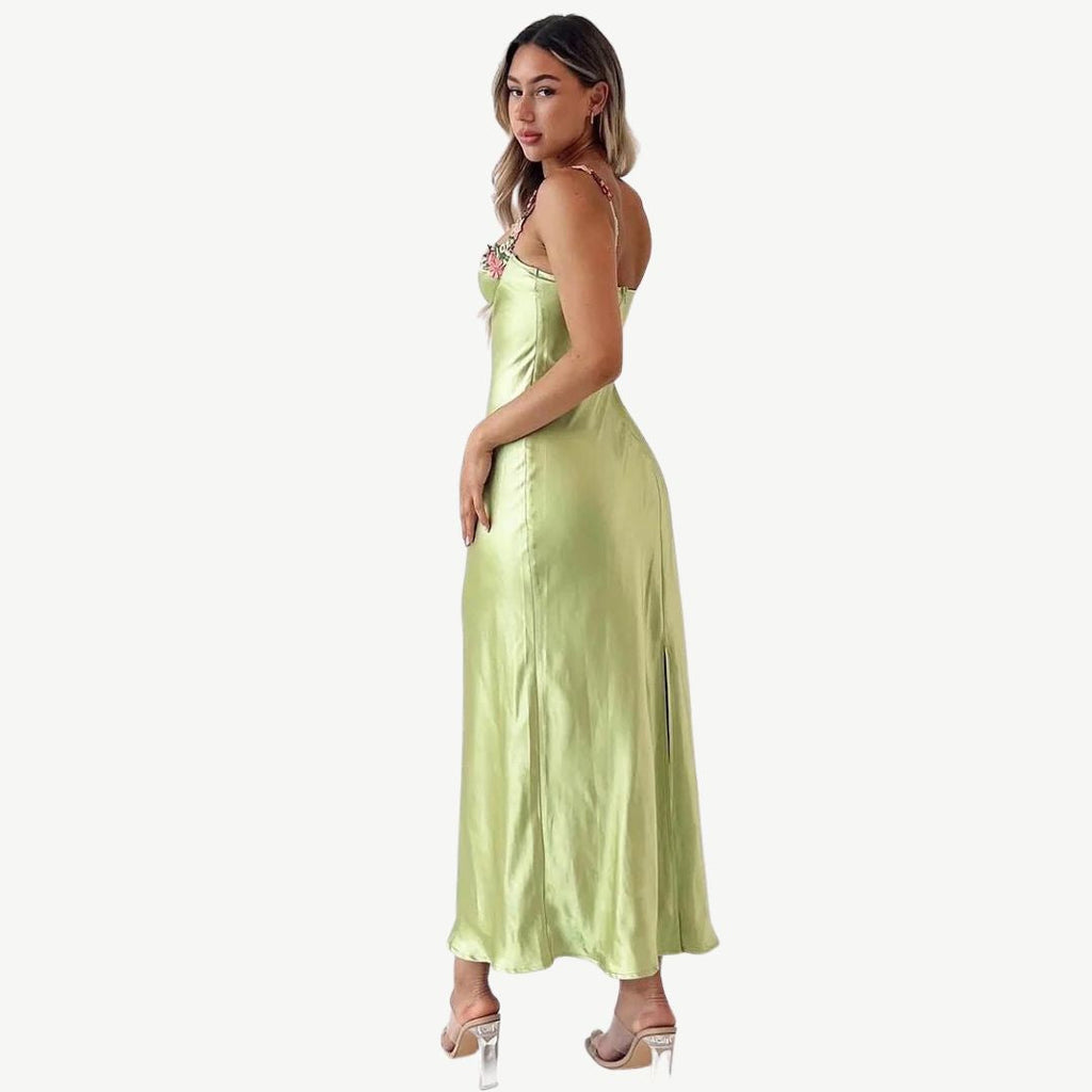 GR | Embroidered satin dress