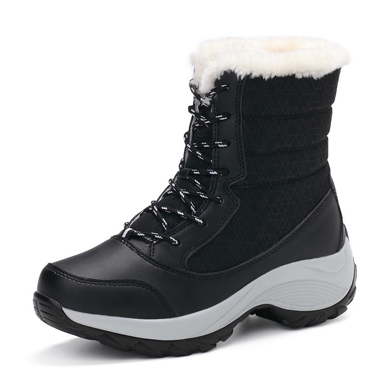GR | Waterproof winter boots with plush lining, lace-up closure and sturdy sole