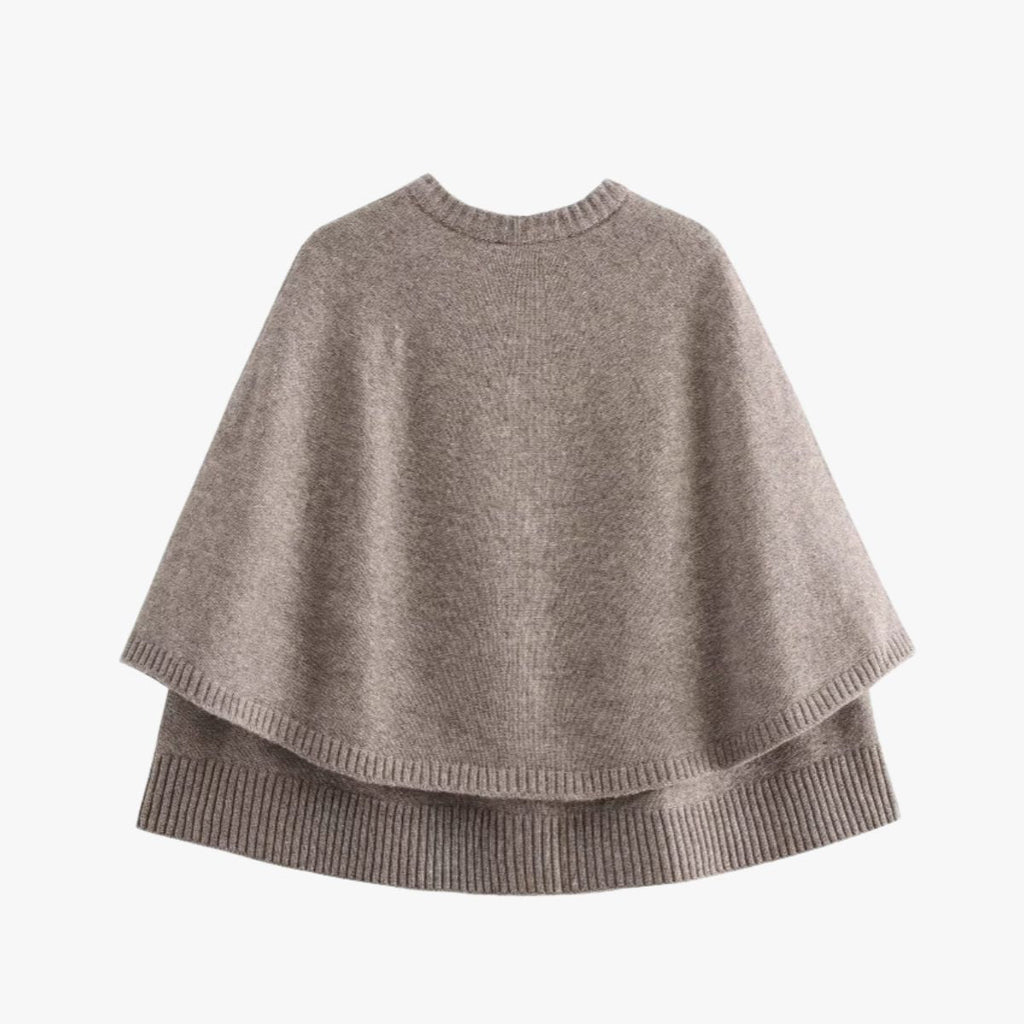 GR | Strick Cape Mit Knöpfen Und Gestuftem Saum