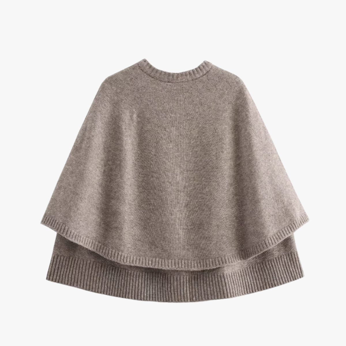 GR | Strick Cape Mit Knöpfen Und Gestuftem Saum