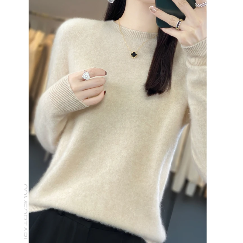 GR | Cashmere Pullover Damen Stilvoller Rundhals, Weich & Komfortabel