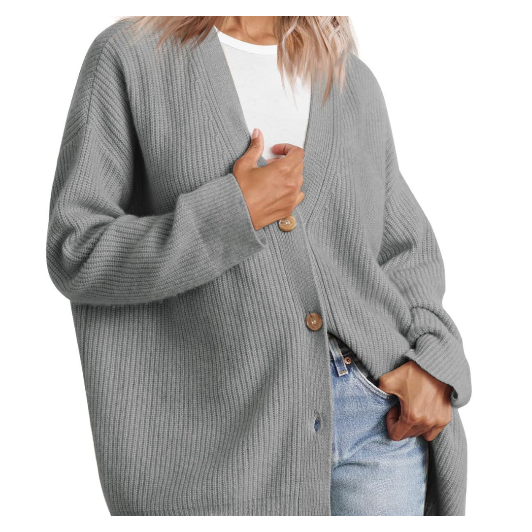 GR | Chic Oversized Cardigan with Buttons for Women