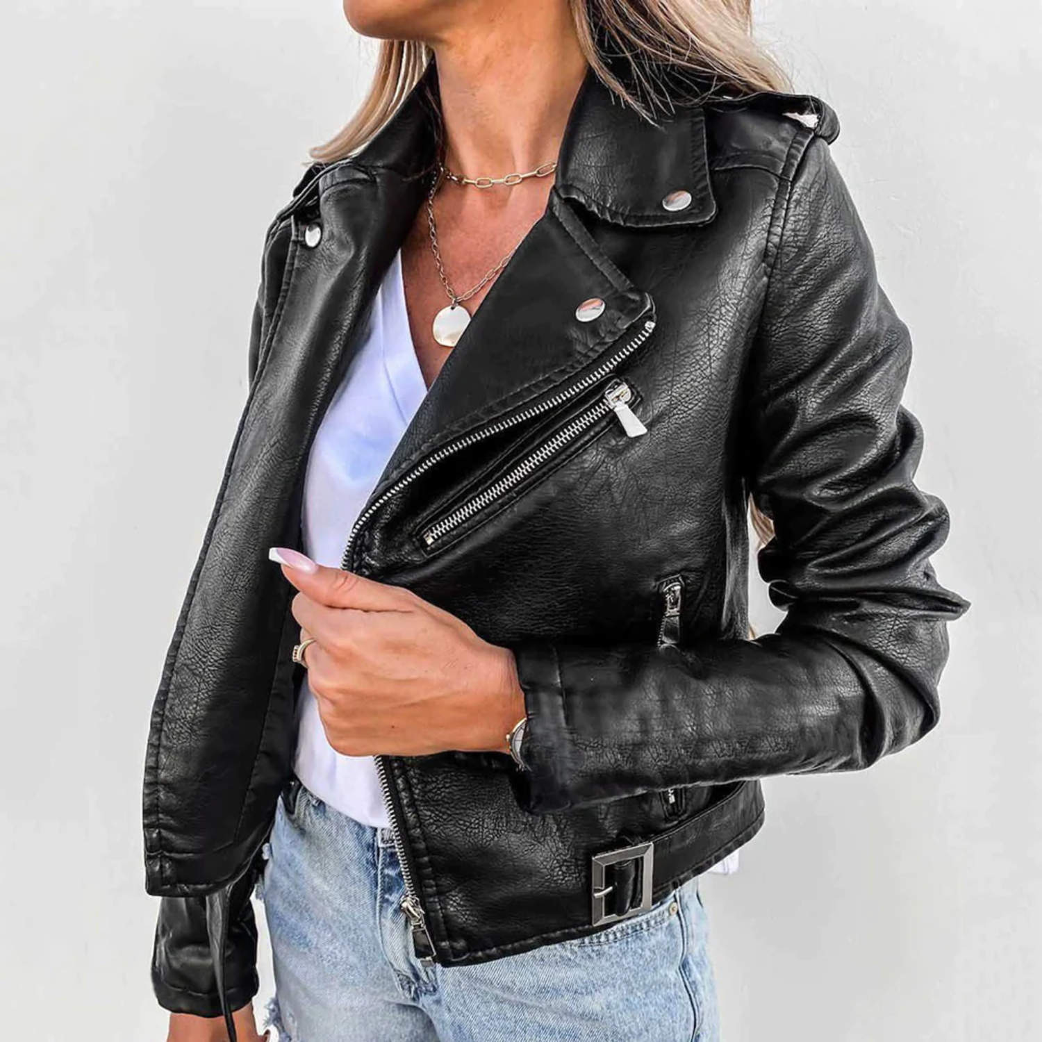 GR | Women's Biker Leather Jacket