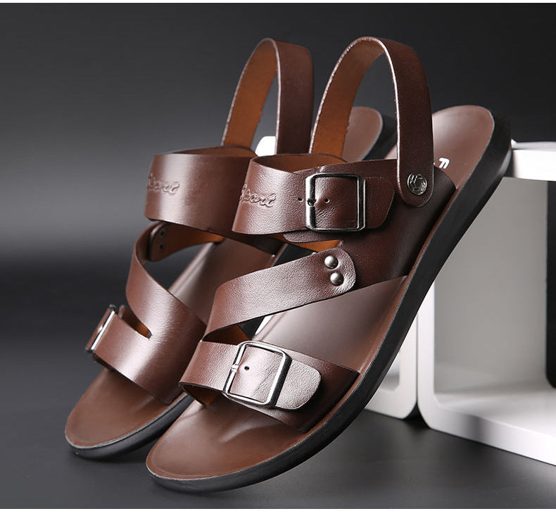 GR | Split leather sandals with buckle