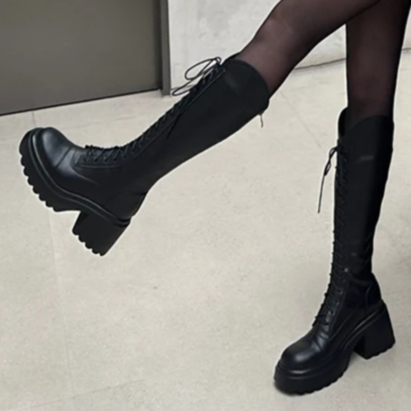 GR | High Boots Women's Boots with Laces and Sturdy Heel