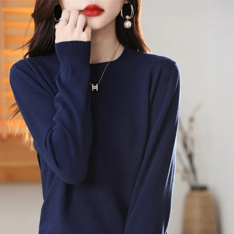GR | Cashmere Pullover Damen Klassischer Rundhals, Weich & Atmungsaktiv