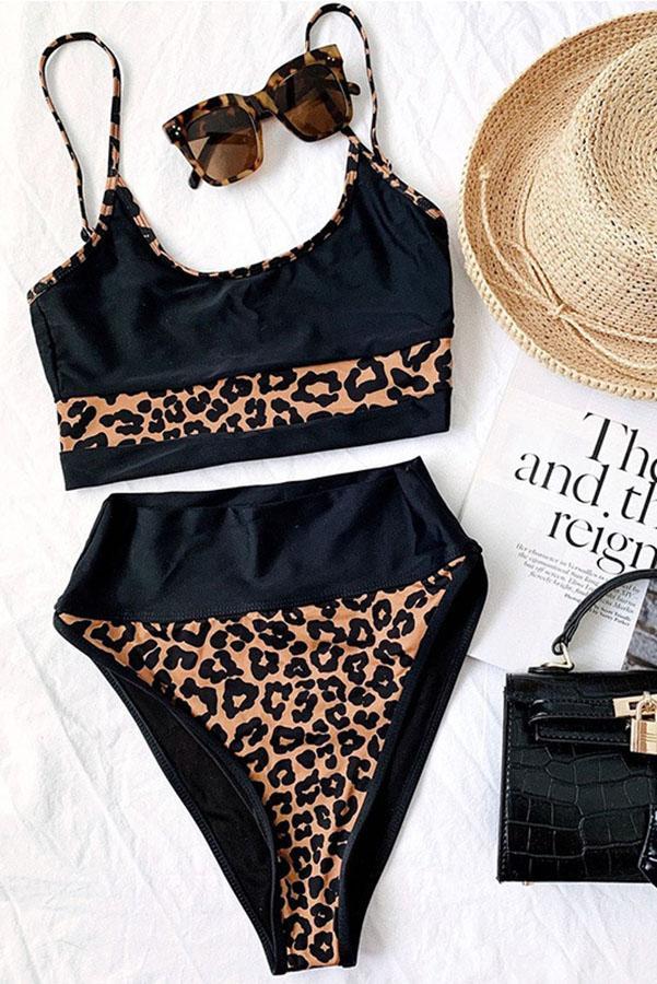 GR Bikini with slit and leopard print