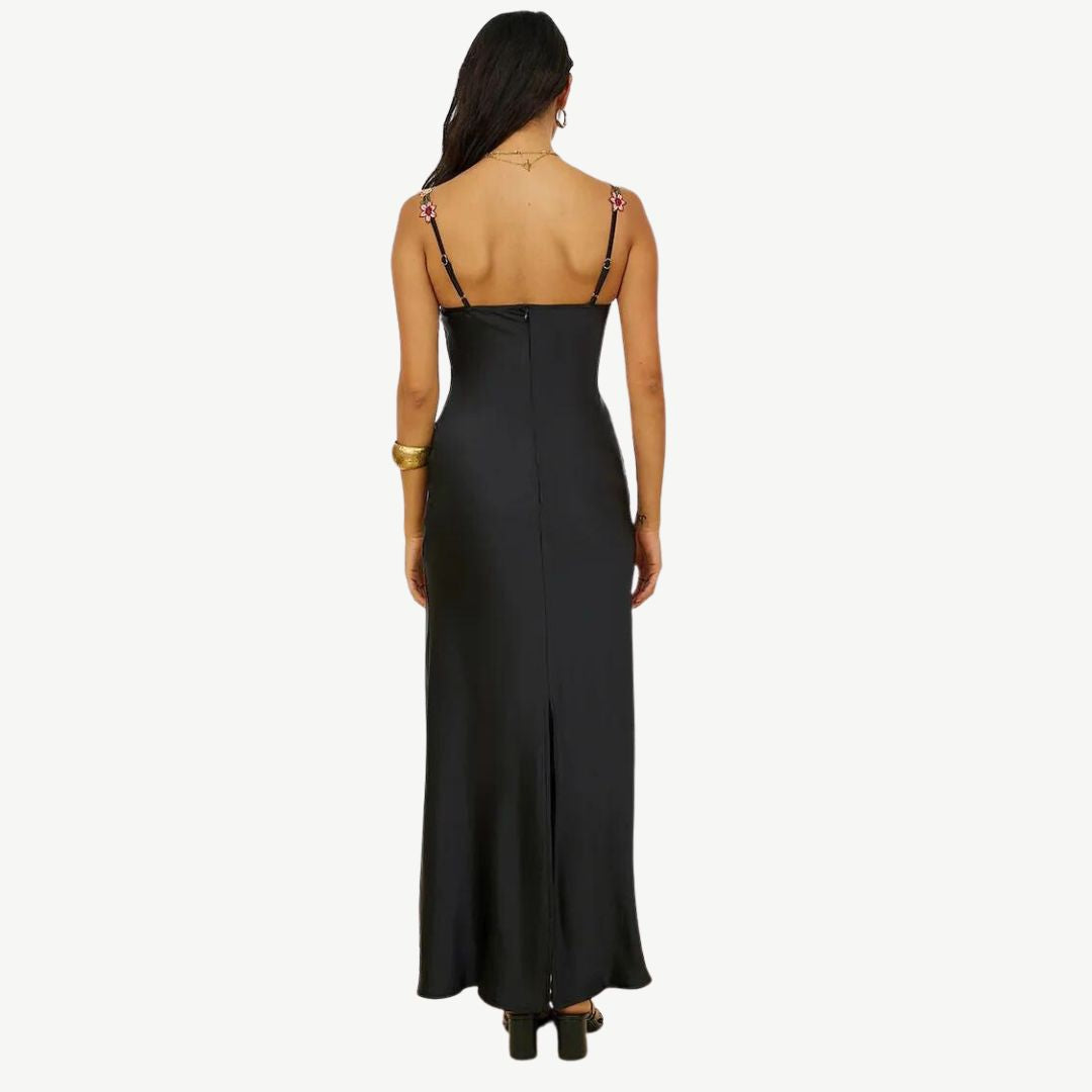 GR | Embroidered satin dress