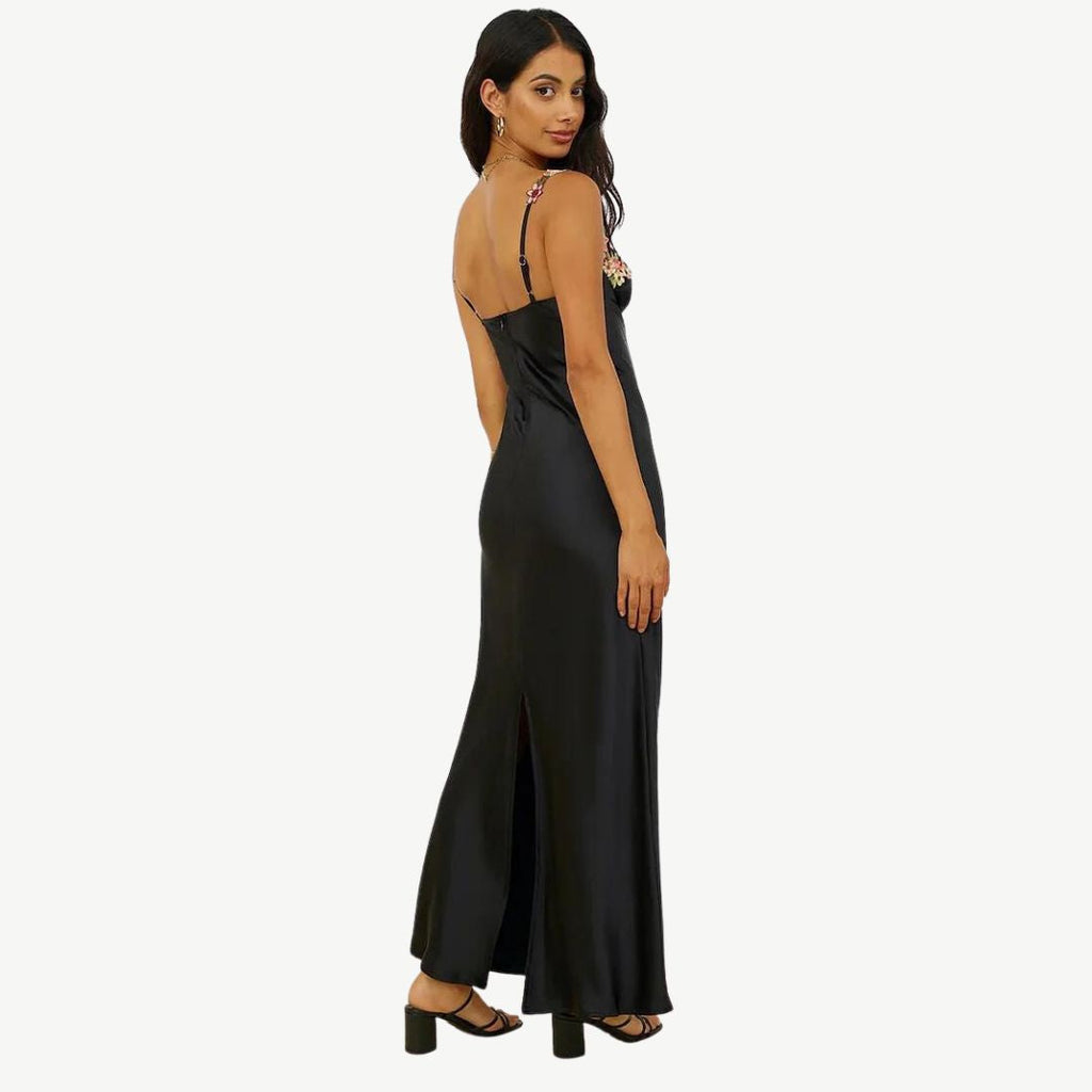 GR | Embroidered satin dress