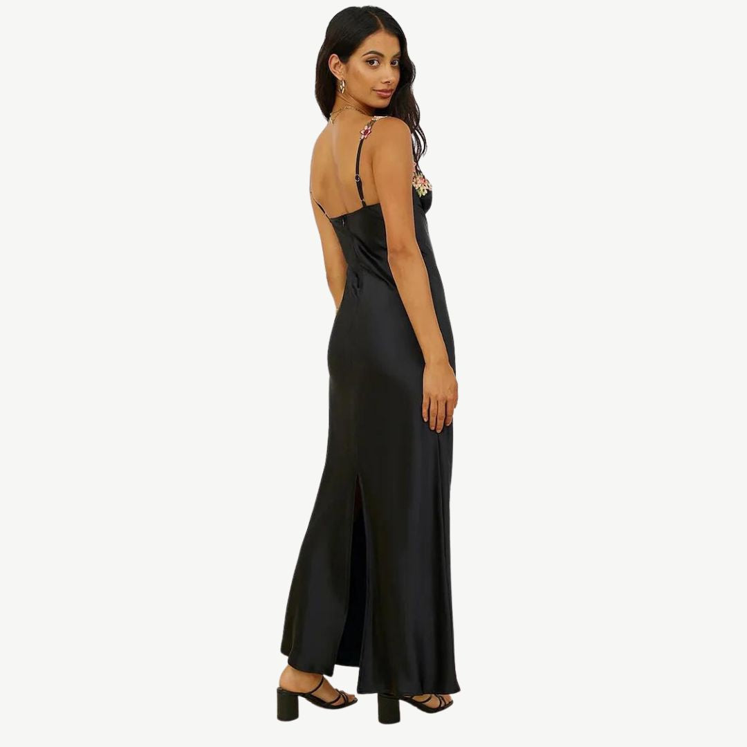GR | Embroidered satin dress