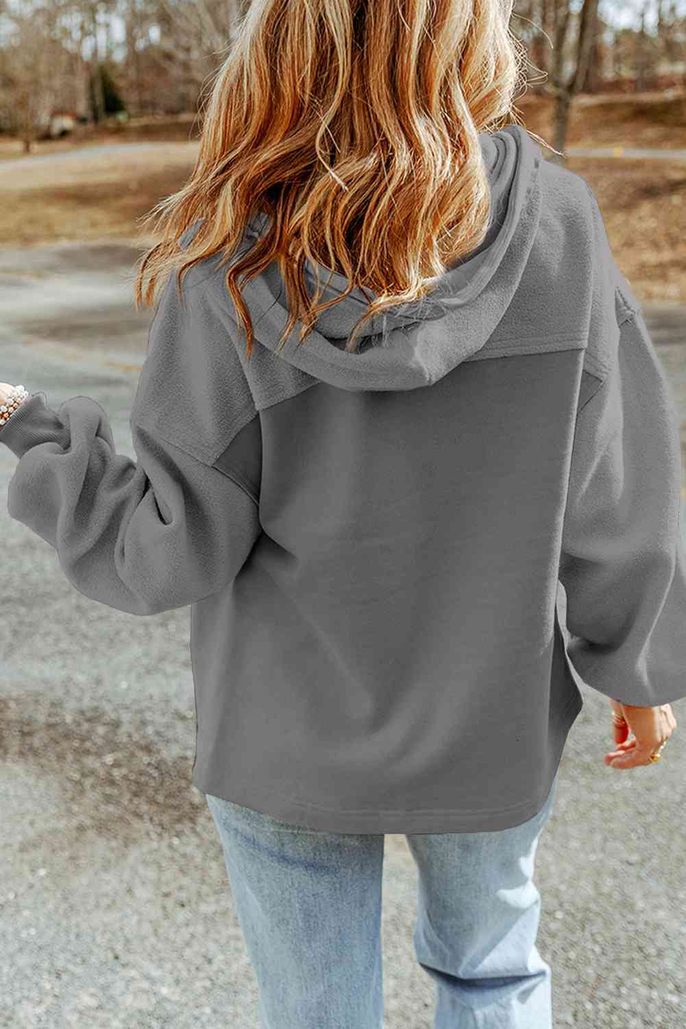 GR | Hoodie - casual women's jacket with zipper and chest pockets