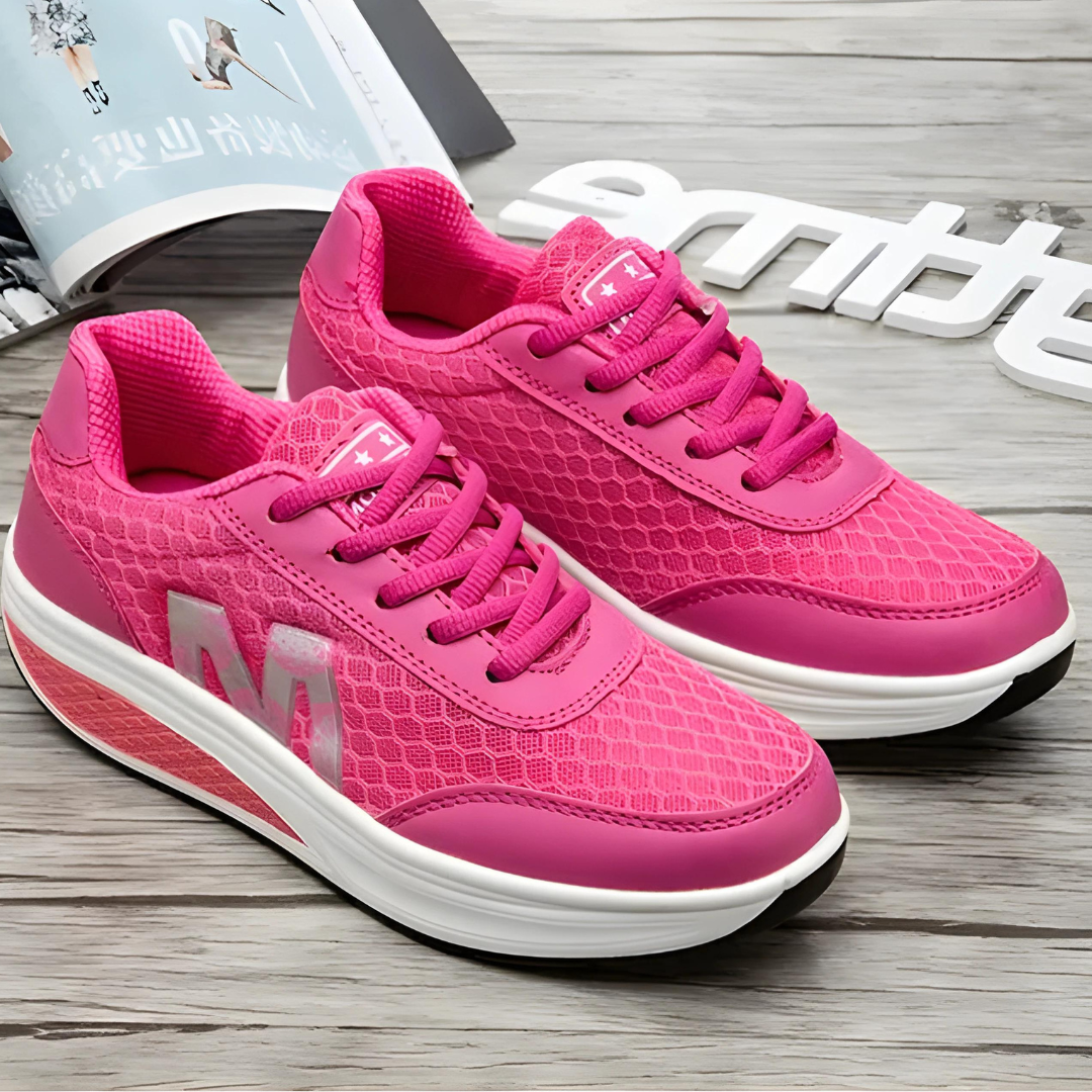 Stylish lace up wedge sneakers
