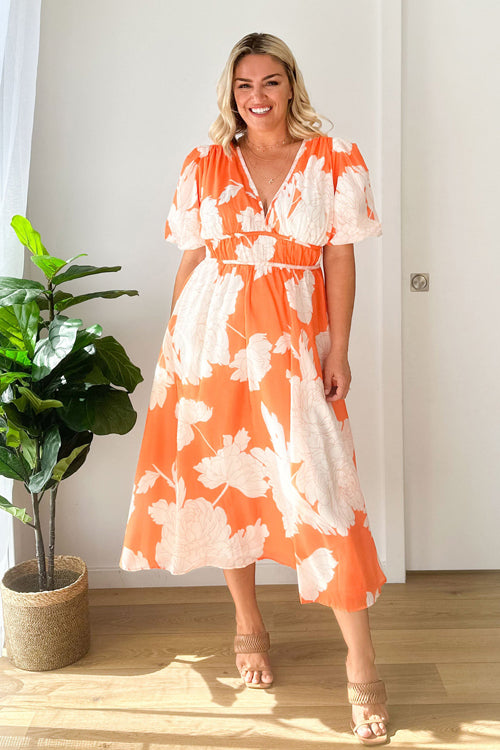 GR | Real Love Print Puff Sleeve Maxi Dress