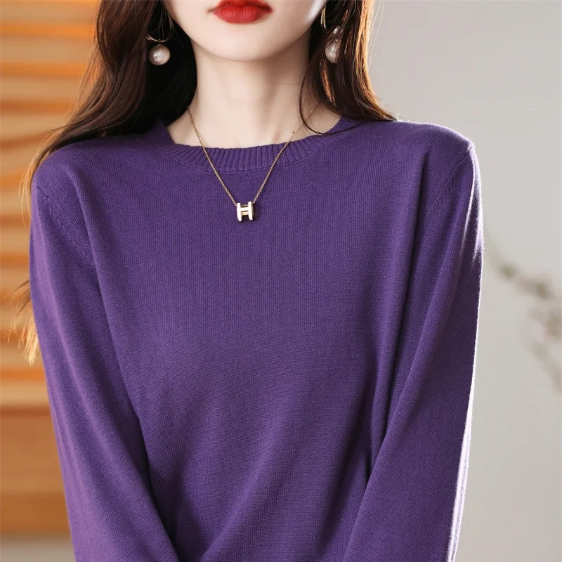 GR | Cashmere Pullover Damen Klassischer Rundhals, Weich & Atmungsaktiv