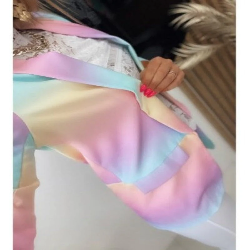GR | Women's Ombre Open Front Blazer, Long Sleeves, Relaxed Fit