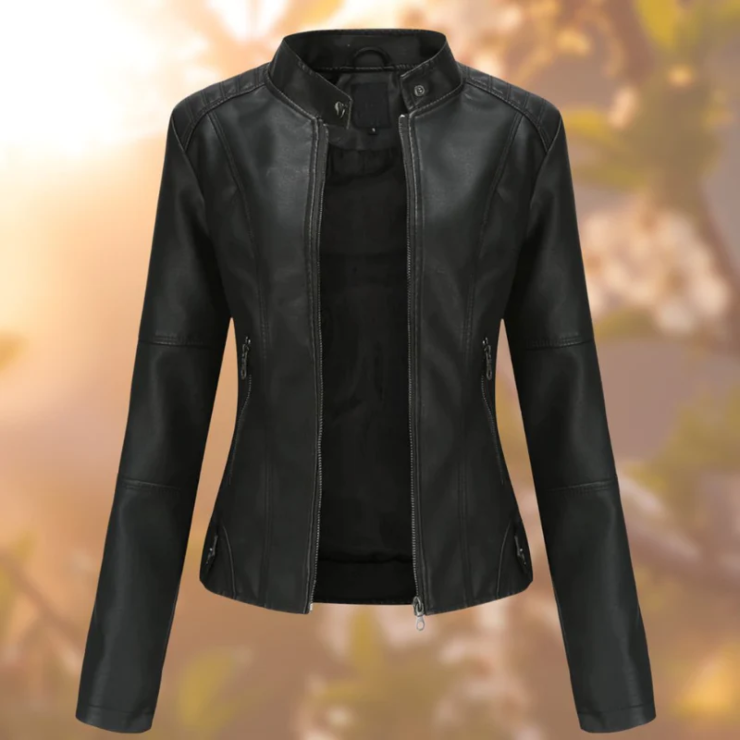 GR | Comfortable leather jacket with full sleeves