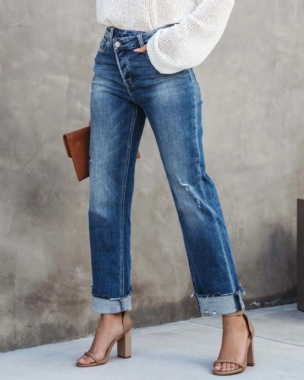 GR | Trendy Jeanshose mit Hoher Taille