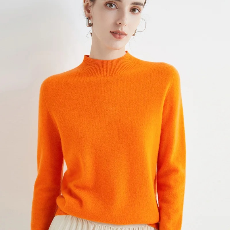 GR | Women's Cashmere Round Neck Sweater - Soft and Lightweight Knit Sweater
