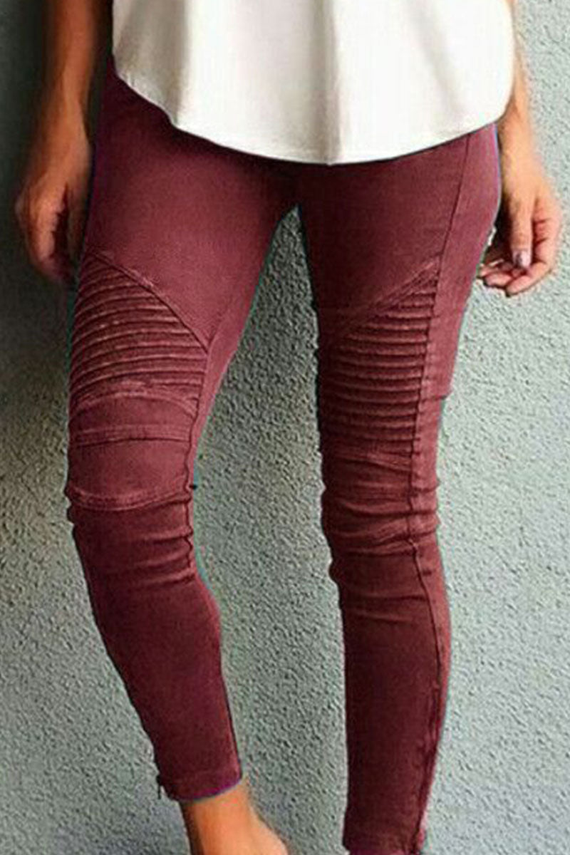 GR | Fashion Training Wear Simple Slim Fit Mid Waist Pencil Pants