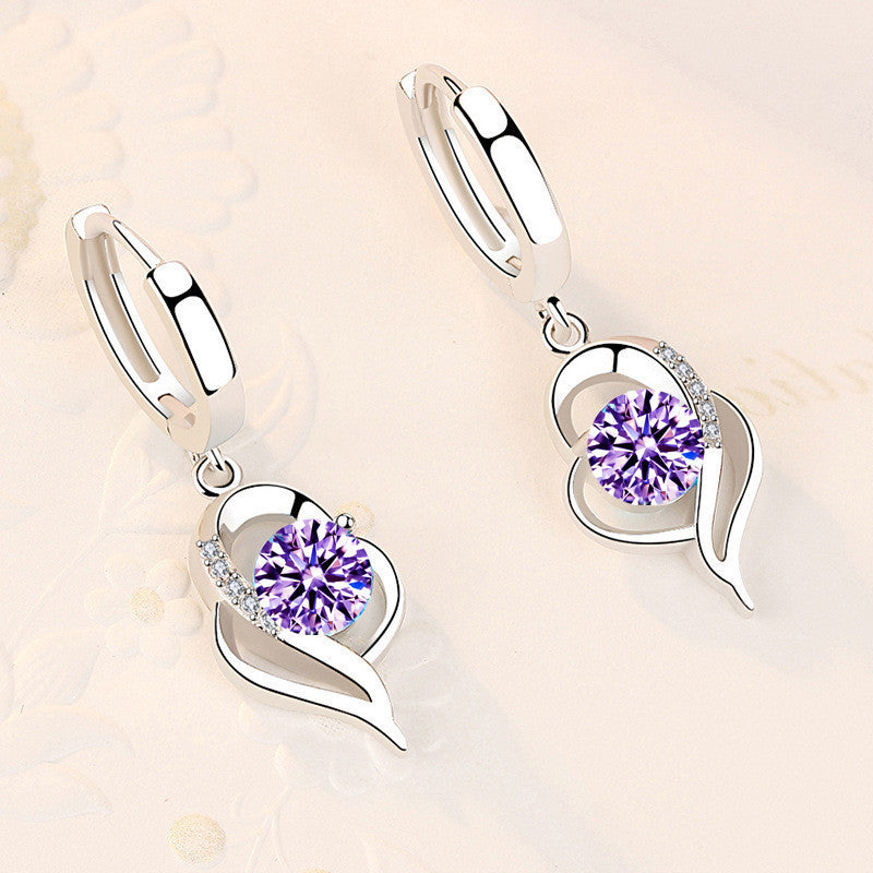 GR | Stylish Silver Zircon Earrings for Women