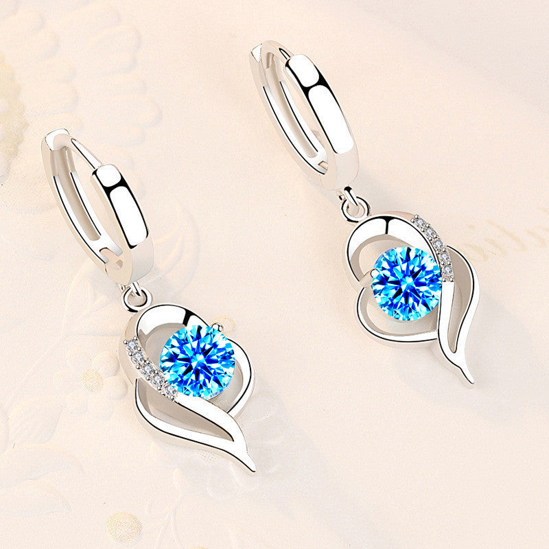 GR | Stylish Silver Zircon Earrings for Women