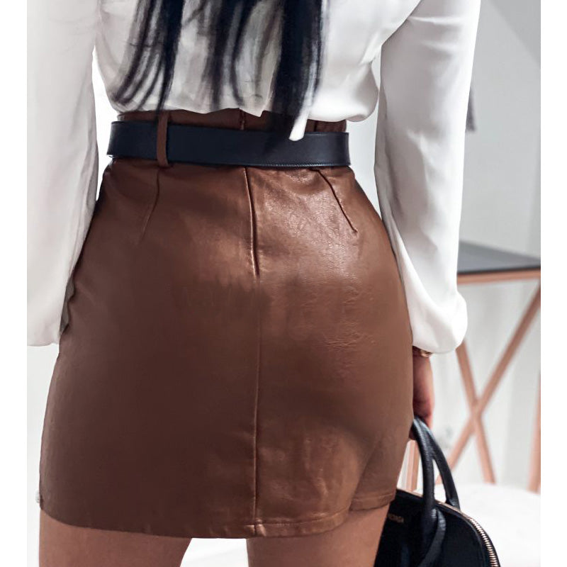 GR | Elegante Mode Nieten PU Leder Röcke Frauen