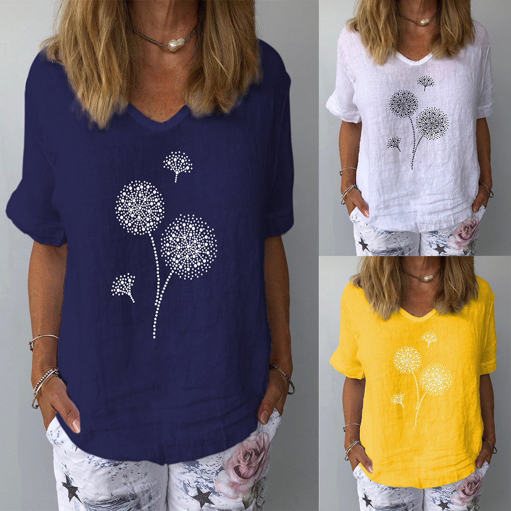 GR | Casual cotton-linen shirt for women