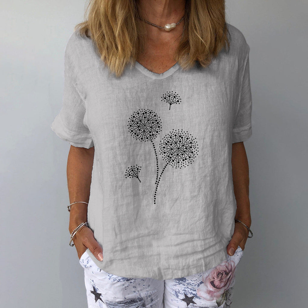 GR | Casual cotton-linen shirt for women