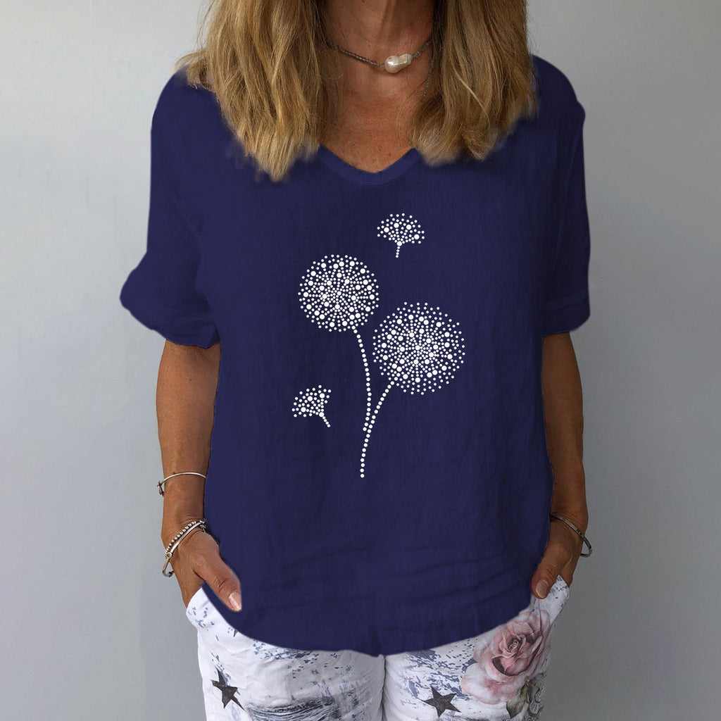 GR | Casual cotton-linen shirt for women