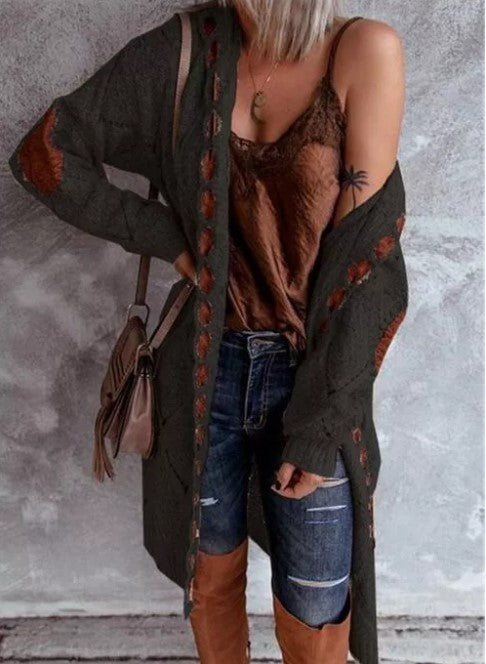 GR | Modische Strickjacke mit Kapuze