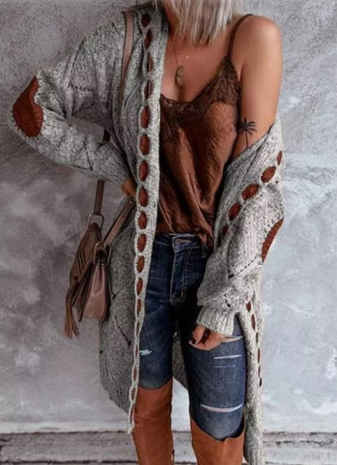 GR | Modische Strickjacke mit Kapuze