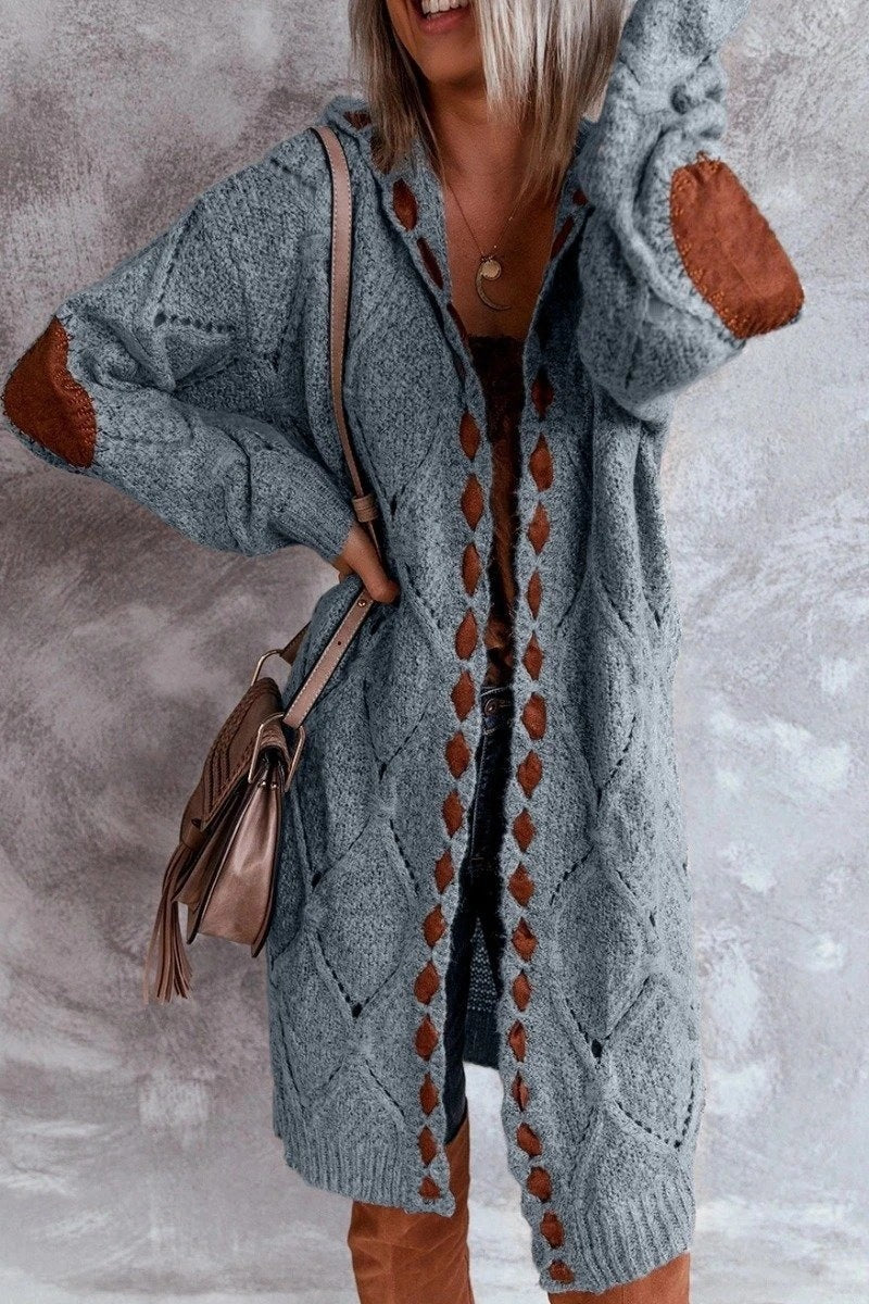 GR | Modische Strickjacke mit Kapuze