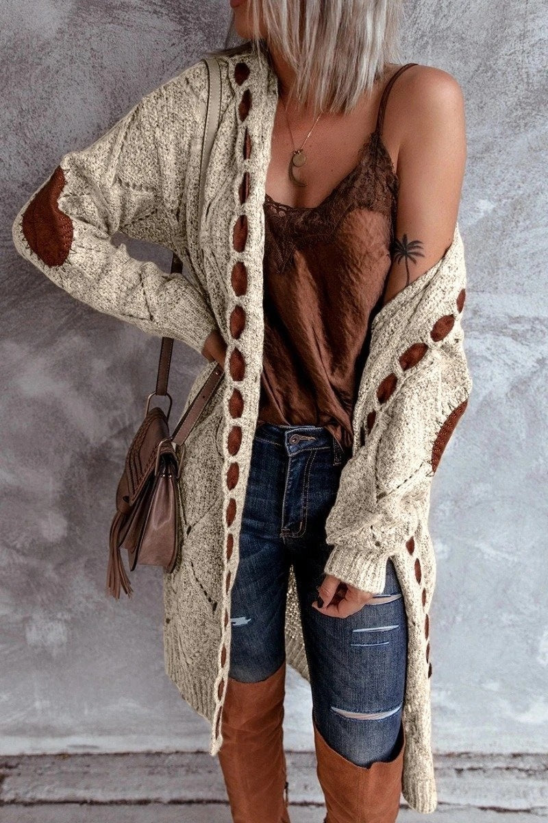 GR | Modische Strickjacke mit Kapuze