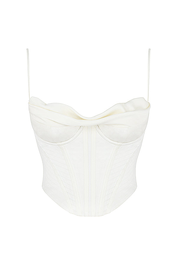 GR | Ivory satin draped corset