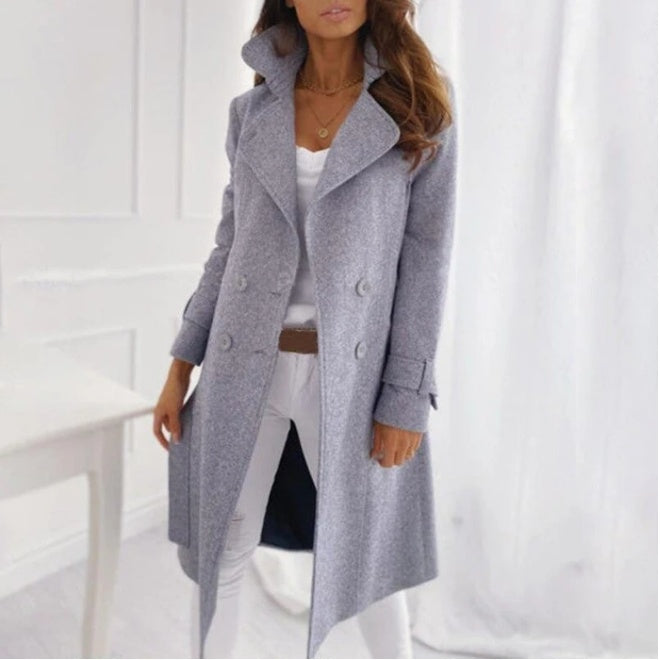 GR | Elegant long leisure coat made of wool
