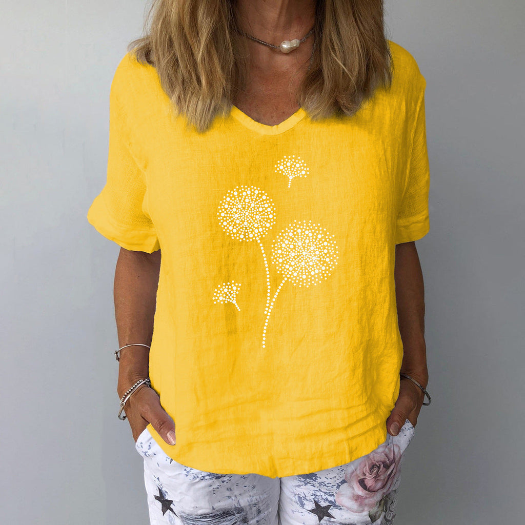 GR | Casual cotton-linen shirt for women