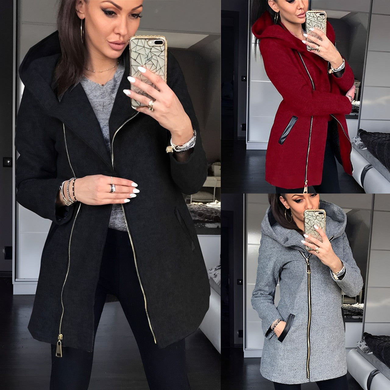 GR - Women's urban hooded coat