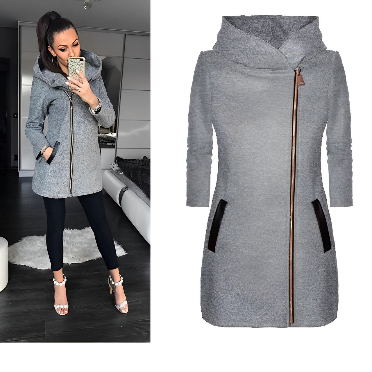 GR - Women's urban hooded coat