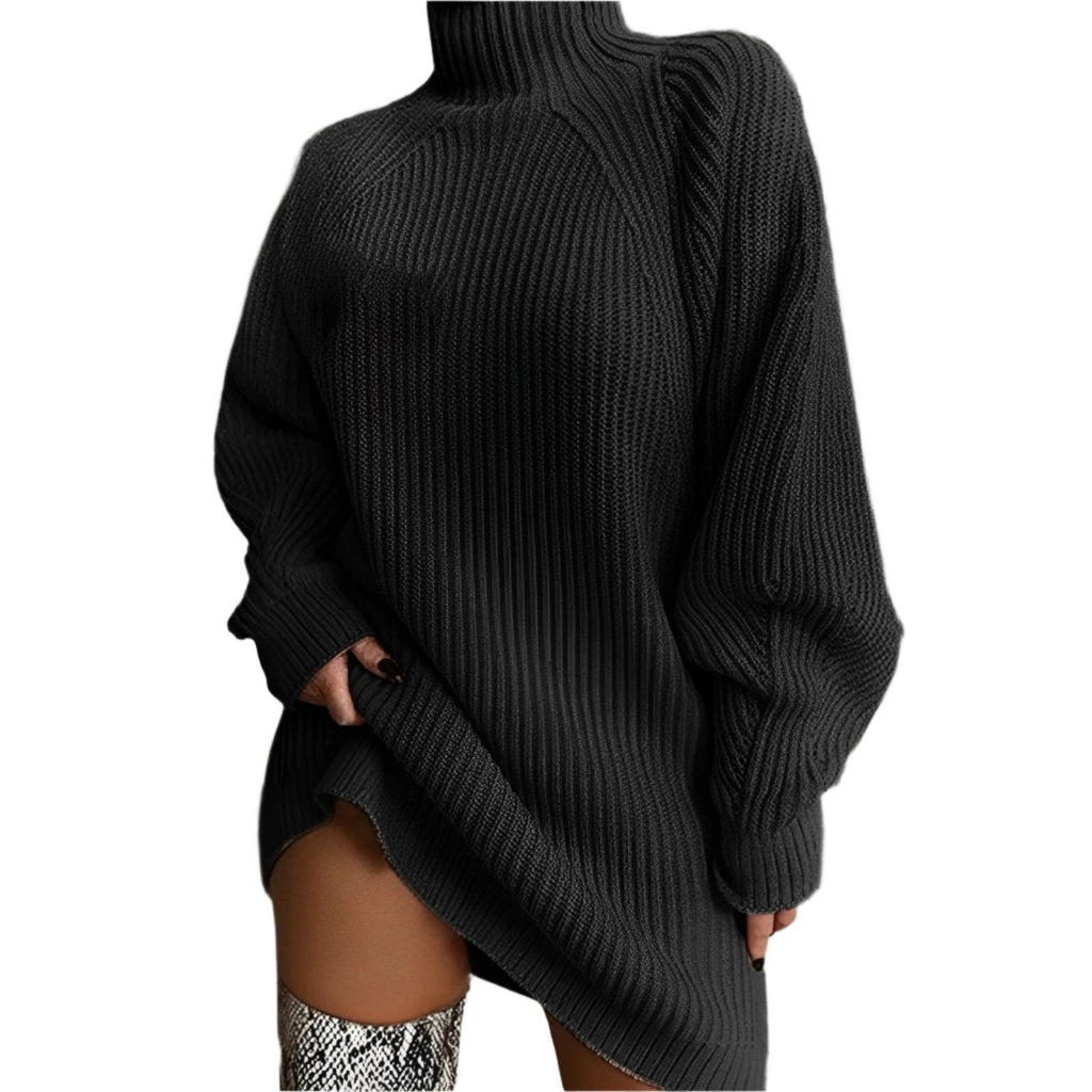 GR | Warmes Strickkleid Mit Rollkragen