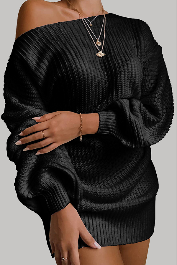 GR | Lässiges Herbst Off-the-Shoulder Strickkleid für Frauen