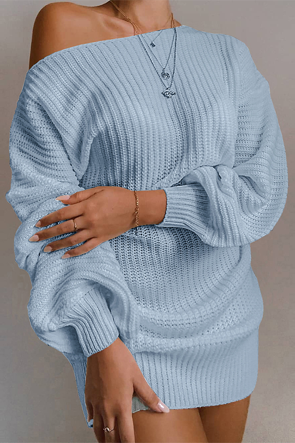 GR | Lässiges Herbst Off-the-Shoulder Strickkleid für Frauen