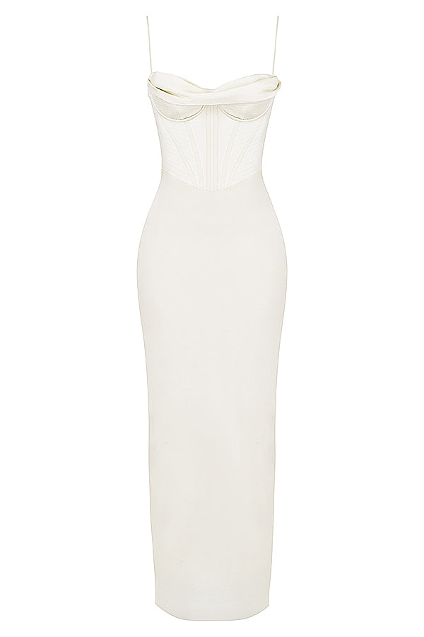 GR | Maxi dress with off-the-shoulder design