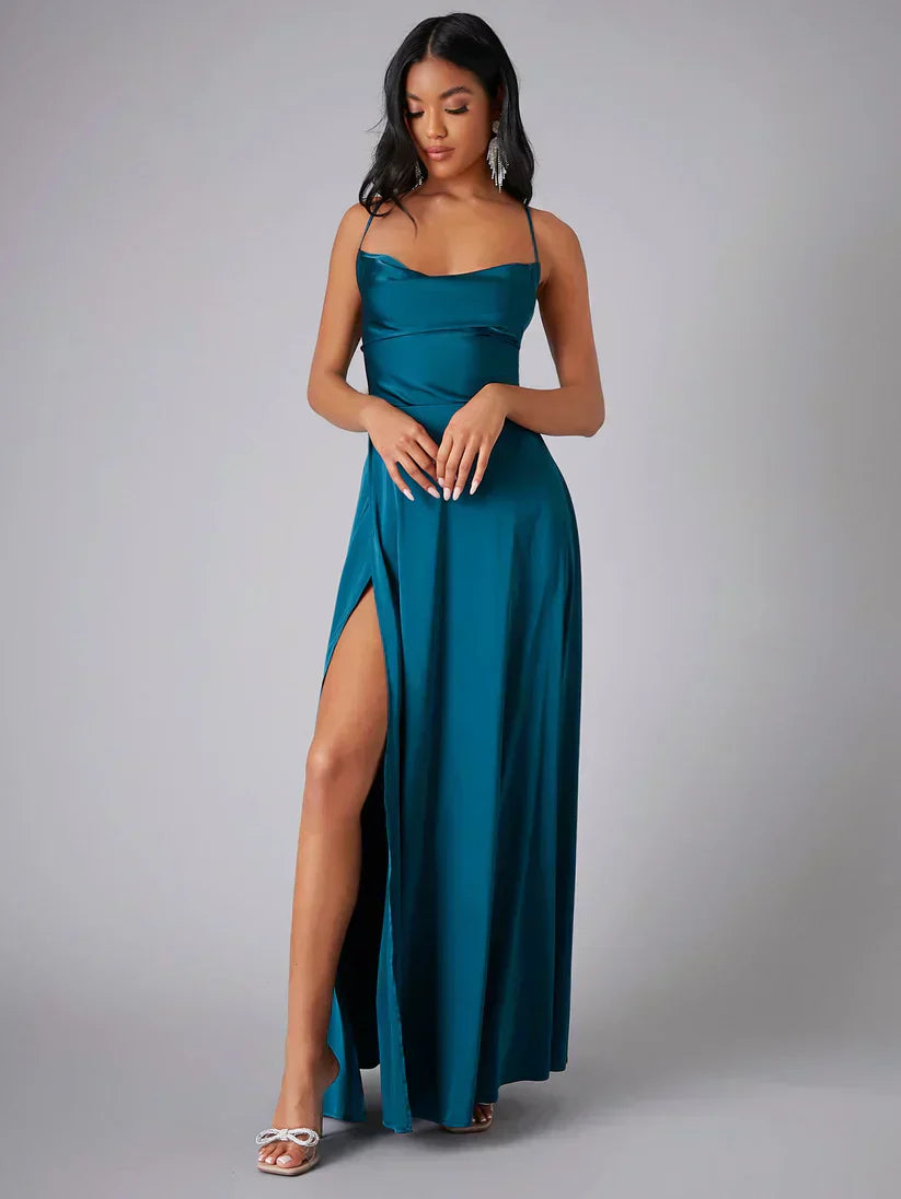 GR | Seiden-Maxikleid mit Geflochtenem Rücken Kleid Dich für Formelle Anlässe Lucette