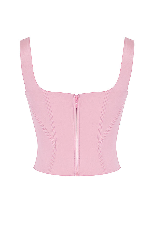 GR | Fairy Pink Satin Longline Corset
