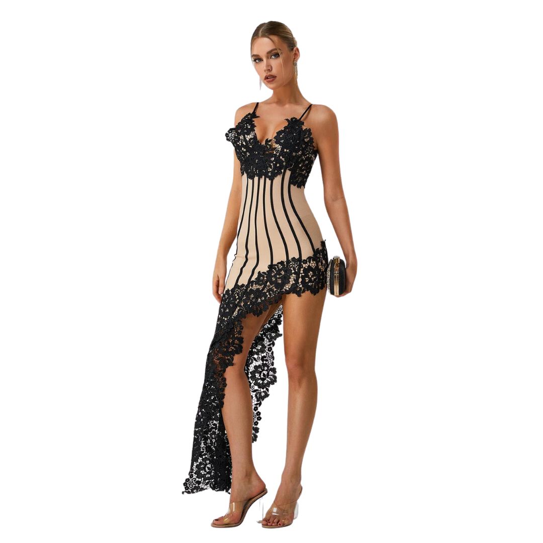 GR | Midi-Bandage-Kleid aus Spitze