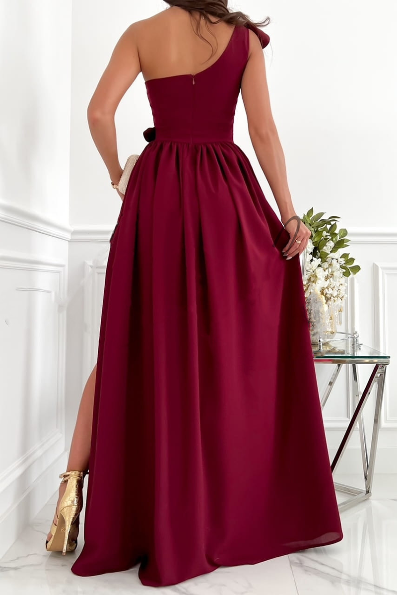 GR | Casual solid-color flounce one-shoulder cake skirt dresses - 6 colors