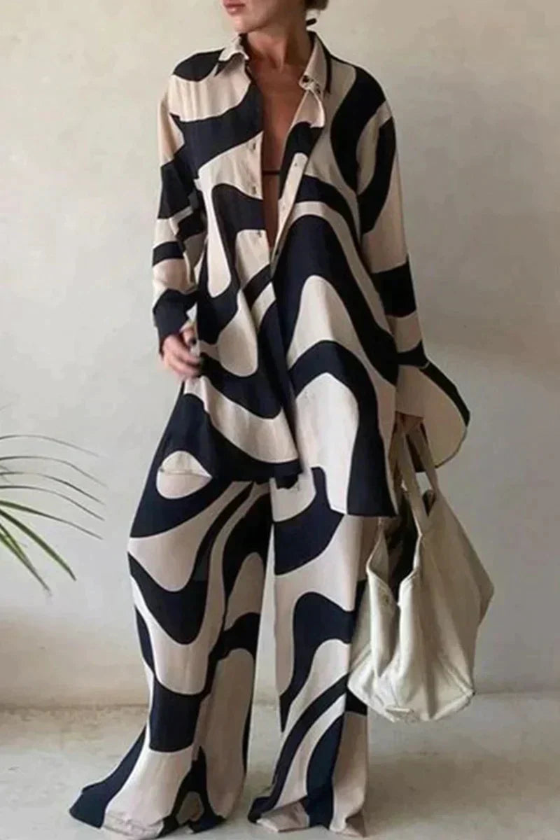 GR | Fashionable printed pantsuit for women