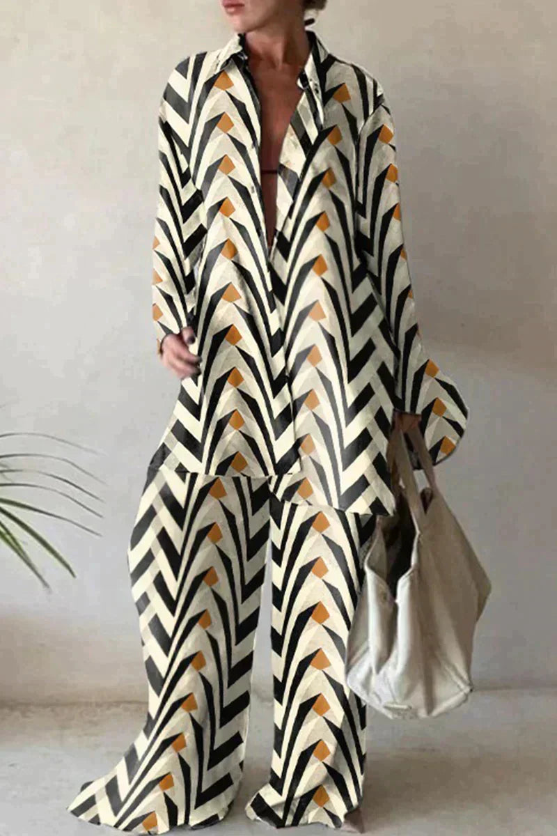 GR | Fashionable printed pantsuit for women